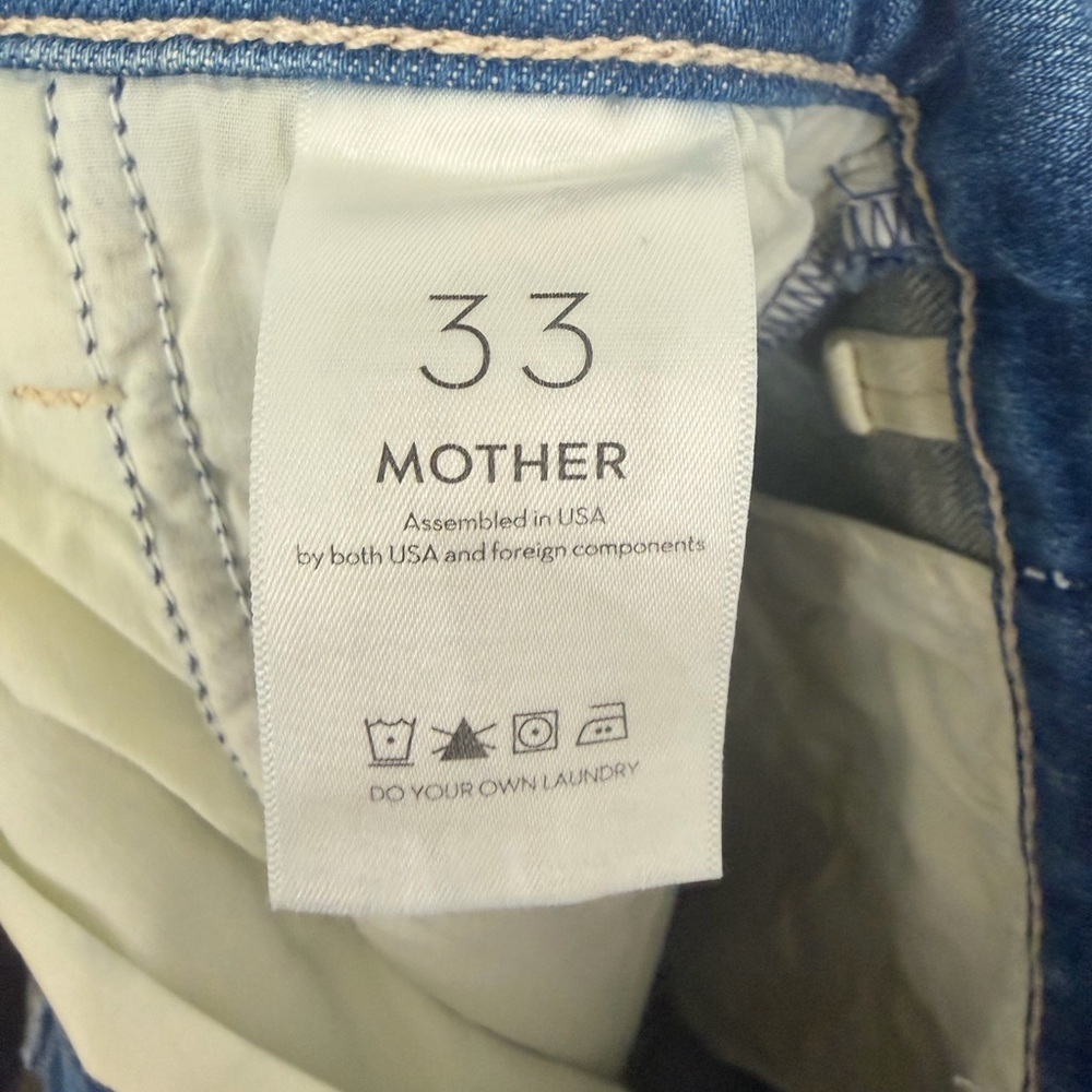 MOTHER Superior High Waisted Spinner Prep Skimp Flash Back Blue Size 33 - Picture 7 of 13